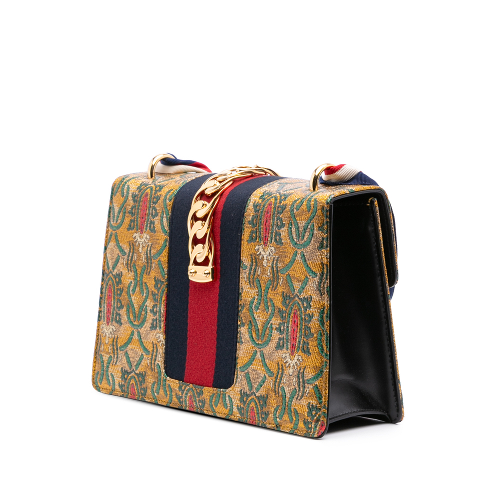 Pre-Loved Gucci Small Canvas Brocade Sylvie Satchel - Picture 2 of 11